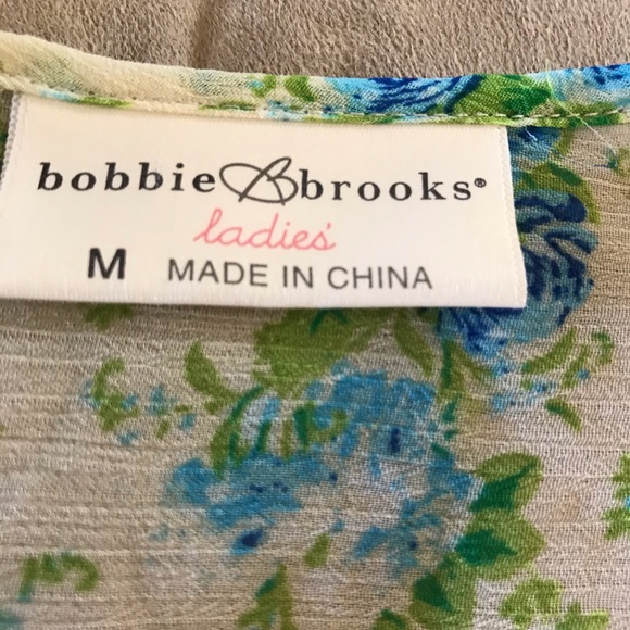 Bobbie Brooks Blue Green Sheer top size med - Picture 4 of 9
